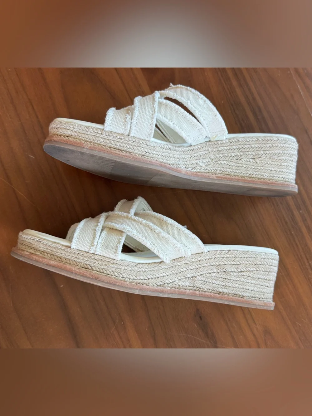Splendid Danna White Espadrille Wedge Sandals Size 9.5 🤍